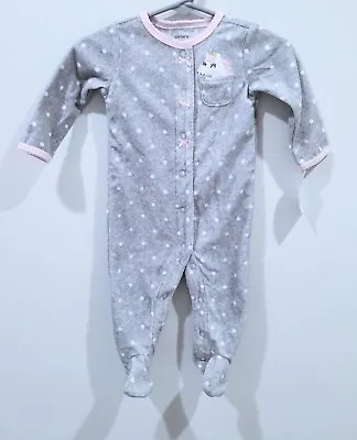 Baby Girl Cozy Unicorn Carter's Snap-up Jumper Size 6 And 9 Months • $10