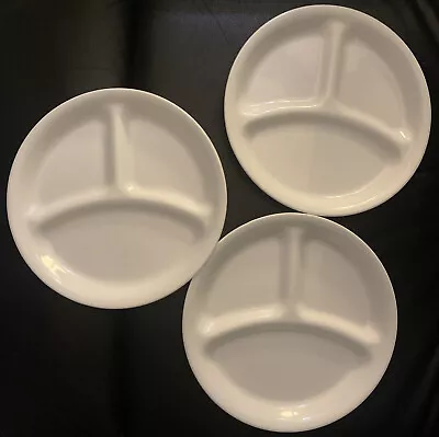 Lot Of 3 Corelle Divided Dinner Plates 10 Inch White Vintage Preowned • $19.99