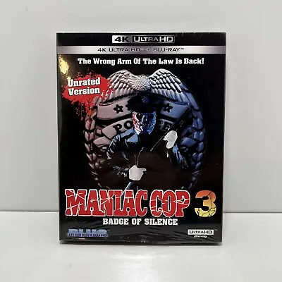 Maniac Cop 3: Badge Of Silence (4K Ultra HD 1992) Blue Underground W Slipcover • $25