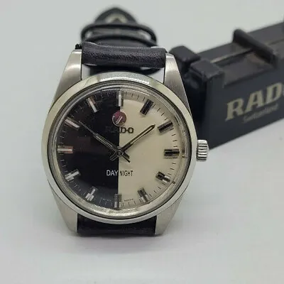 Rare Vintage Rado Daynight Twotone Black & White Dial Automatic Man's Watch • £385