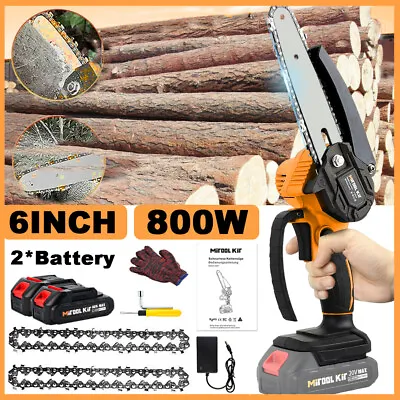 6 In Mini Handheld Electric Chainsaw Cordless Chain Saw Wood Cutter Rechargeable • $25.90