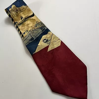 Royal Boston Necktie Mens Nautical Boating Sailing Navy Background 100% Silk Tie • $12.95