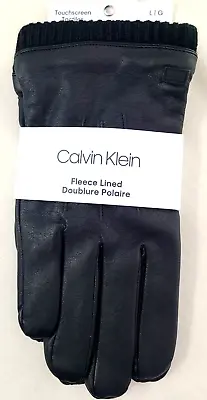 Calvin Klein Men's Gloves Large Black Fleece Lined Touchscreen Knit Cuff MSRP$55 • $19.95