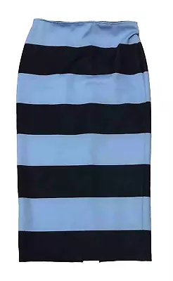 Zara Woman's Midi Pencil Skirt Striped Two Tone Blue Size Small • $15.99
