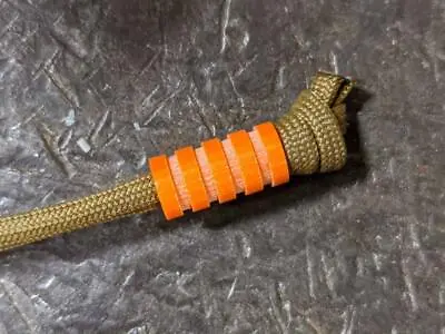 Medium Orange G10 Lanyard Bead With Four Grooves And A Free Paracord Lanyard • $16