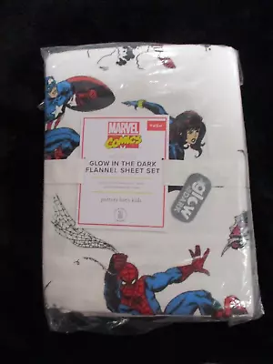 Nip Pottery Barn Kids Marvel Comic Sheet Set Twin Flannel • $39.99