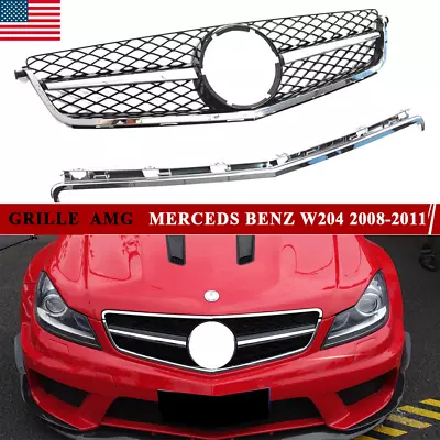 AMG Front Bumper Grill For Mercedes Benz W204 C63 AMG 2008 2009 2010 2011 Grille • $70.79