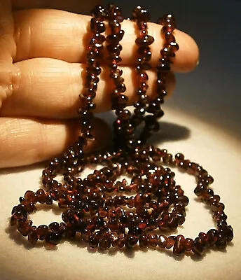 £5.99 • Buy Garnet Chip Beaded Necklace 47g Preloved Very Good Condition Ca 35inch
