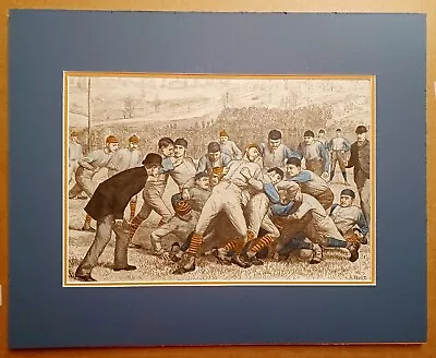  Football Match Between Yale And Princeton  By A.B. Frost - Matted Sports Print • $64.99