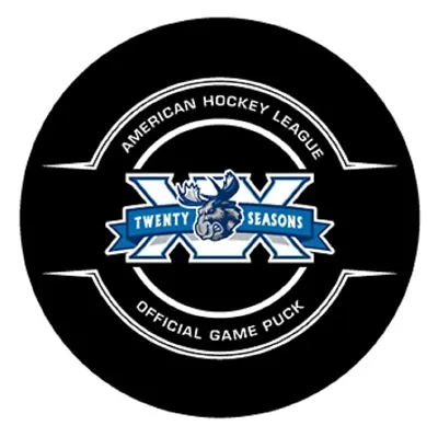 2019-20 - AHL NEW GAME PUCK MANITOBA MOOSE 20th SEASON ANNIVERSARY OFFICIAL - L1 • $19.99