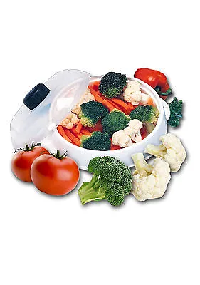 Microwave Steamer Veg & Fish Steamer From Neat Ideas Vented Lid Healthy Cooking • £9.95