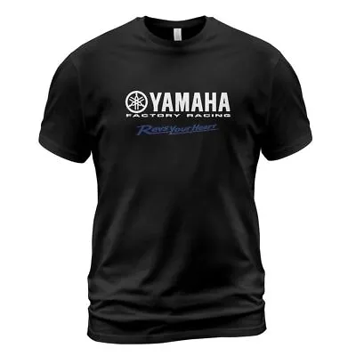 Yamaha Racing Logo Men's Black T-Shirt Size S-5XL • $18.99