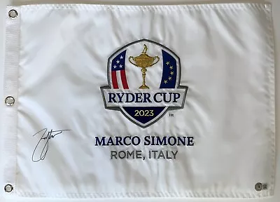 Zach Johnson Signed 2023 Ryder Cup Flag Marco Simone Golf Team Usa Beckett Coa • $249