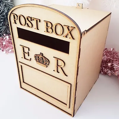 £13.95 • Buy Wooden Wedding Post Box, Royal Mail Style MDF For Cards Letters Gifts Message
