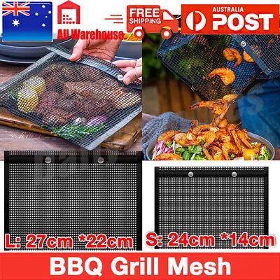 BBQ Grilling Mesh Reusable Bag Outdoor Camping Barbecue Grill Mats Cooking Pads • $8.95