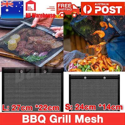 Non-stick BBQ Grilling Mesh Bag Outdoor Camping Barbecue Grill Mats Cooking Pads • $6.99