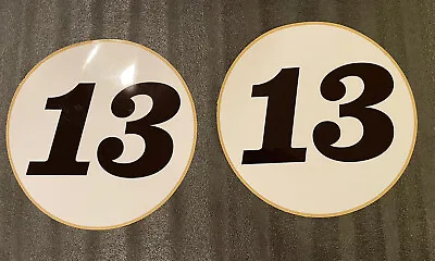 Number 13 Meatball Race Car Vinyl Decals (2x) 14in Laminated Weather Proof • $22