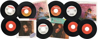 KARLA BONOFF (8) 45 RPM Records & (2) Picture Sleeves & (2) Color Paper Covers ! • $19.35