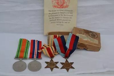 £55 • Buy World War 2  Air Ministry RAF 4 Medals & Ribbons  F MACKENZIE Edinburgh Scotland