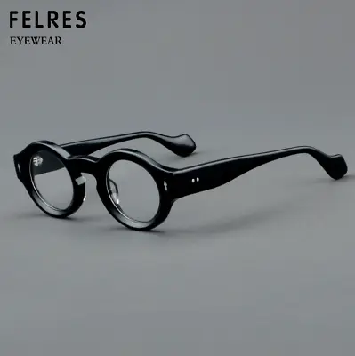 Acetate Round Retro Eyeglasses For Men Women Clear Lens Classic Glasses Frames  • $27.97