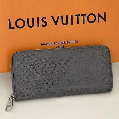 Louis Vuitton Taiga Zippy Wallet Vertical Long Purse M32601 Gray CA3172 • £119.65
