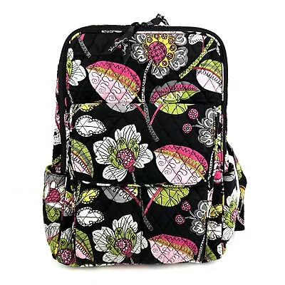 Vera Bradley Campus Backpack Moon Blooms Quilted Floral Rucksack Back To School • $47.96