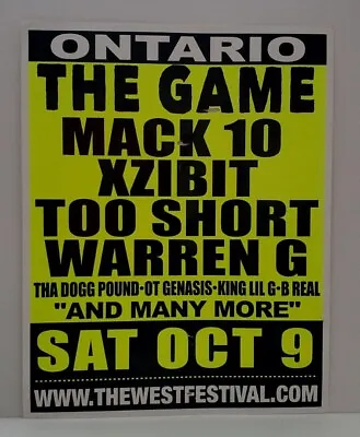 The Game  Mack 10  Xzibit  Too Short  Warren G  22 X28  Iconic CA Concert Poster • $40