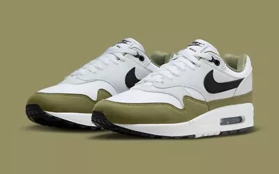 Nike Air Max 1 White/ Medium Olive Mens Size US 11 Casual Sneakers Brand New✅ • $199.95