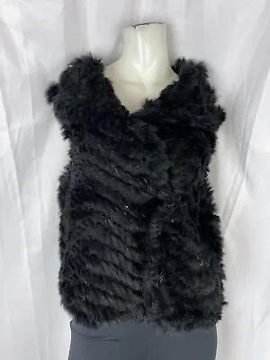 Marc By Marc Jacobs Black Rabbit Fur Vest Womens One-size Medium • $34