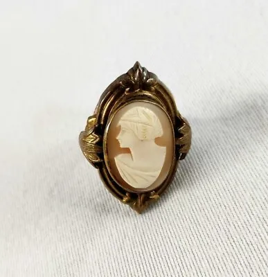 Vintage 10K Rolled Gold Plated (RGP) 1/60 White Cameo Adjustable Ring • $24.85