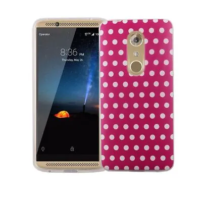 Case For ZTE Axon 7 Polka Dot Pink Case Cover Motif Slim TPU Bumper New • $28.82