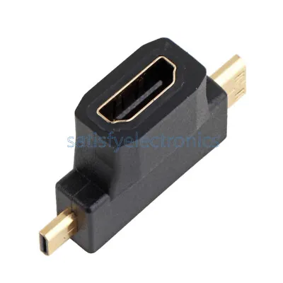 1PCS 3 In 1 HDMI Female To Mini HDMI Male + Micro HDMI Male Adapter Connector • $0.99