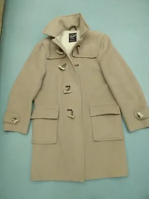 Gloverall Duffle Coat Yukon Wool Blend 40  Beige Overcoat Vintage ❤️CHARITY  • $93.25