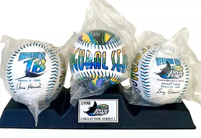 1998 Tampa Bay Devil Rays McDonalds Baseballs Set Of 3 Inaugural Season W/Stand • $24.99