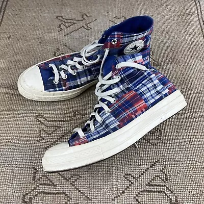 Converse Chuck 70s Blue Red Plaid Size Uk 11 • £39.99