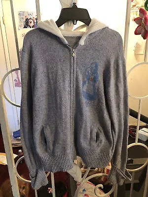 Disney Alice In Wonderland Zip Sweater Hooded Jacket Womens Sz Large Vintage EUC • $9