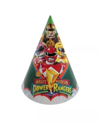 Vintage Mighty Morphin Power Rangers Classic Saban Birthday Party Cone Hats 8 Ct • $5