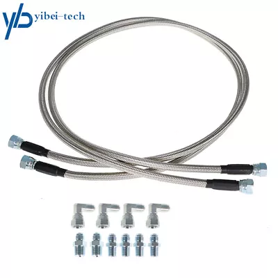 For TH350 700R4 TH400 SS Braided Transmission Cooler Hose Lines 52  Length • $32.57