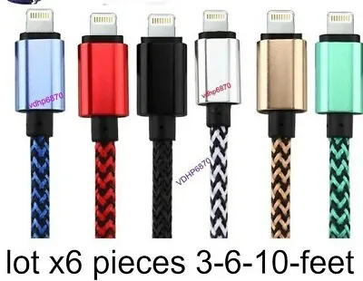 $15.29 • Buy 6 Pack 6FT USB Cable For IPhone 6 7 8 Plus IPhone 12 11 X XR XS Pro Charger Cord