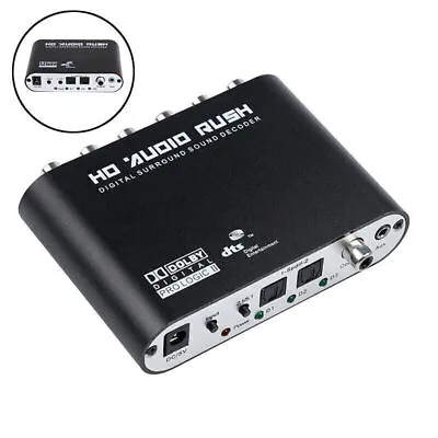 Optical SPDIF Coaxial AC3 DTS To 5.1CH Analog Audio Rush Sound Decoder Converter • £23.50