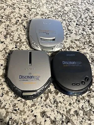 Vintage Lot Of 3 Sony Discman Walkman Portable CD Players -For Parts Or Repair • $9.86