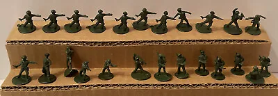 Vintage Miniature Toy Soldiers Hong Kong Round Base Lot Of 24 • $12