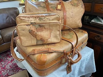 Alviero Martini 1a CLASSE Carry-On Weekender Duffle Bag Leather World Map ITALY • $499