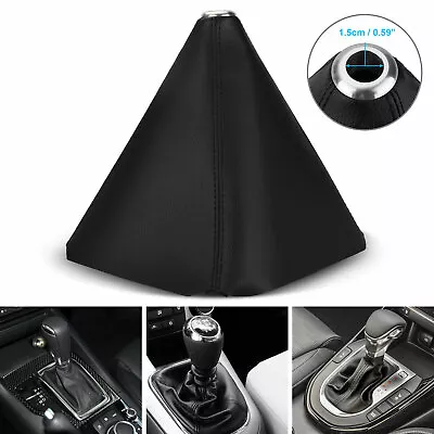 Universal Car Shift Knob Shifter Boot Cover DIY Black PVC Leather MT AT Sport • $11.99