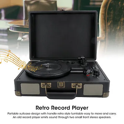 100‑240V Vinyl Record Player 33/45/78 RPM Suitcase Turntable Player Video E BGS • £84.86