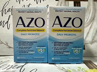 AZO Complete Feminine Balance Probiotic Capsules - 30 Pieces 2 Pack Exp:08/24 • $22.99