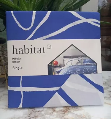Habitat Pebble  Bed Set Single Duvet Cover And Pillow Case NEW Reversible  • £14.99