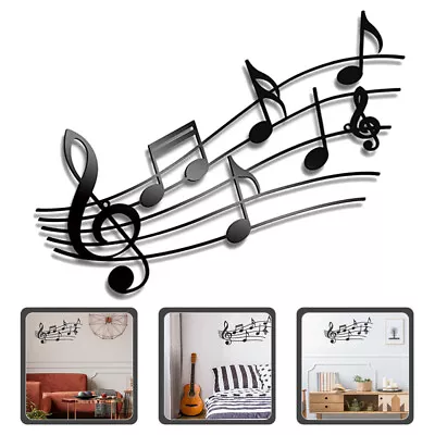  Music Notes Wall Sign Home Décor Black Musical Decoration The • £11.65