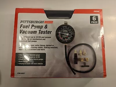 PITTSBURGH FUEL PUMP VACUUM TESTER Automotive Tune Up 6 PIECE KIT WITH Case NIB • $18.95