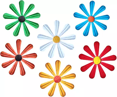 6 Pcs Metal Flowers Garden Fence OrnamentsWall Art Hanging Decoration Daisy Gar • $11.65